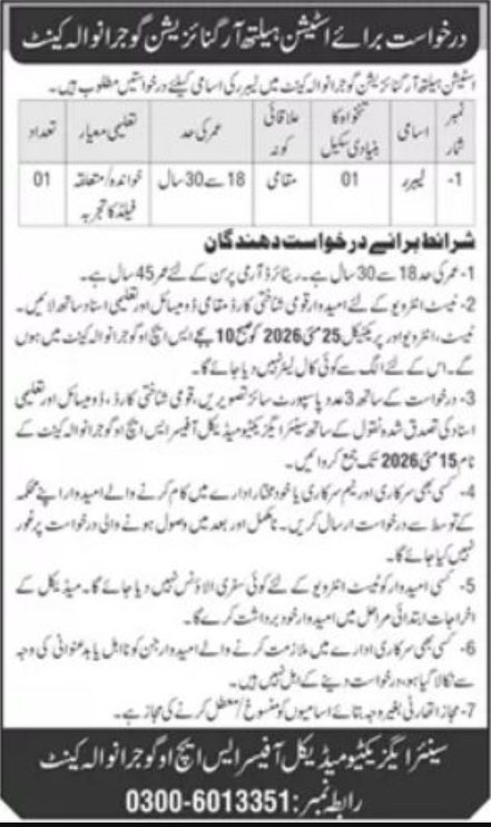 Station Health Organization Gujranwala Jobs 2026