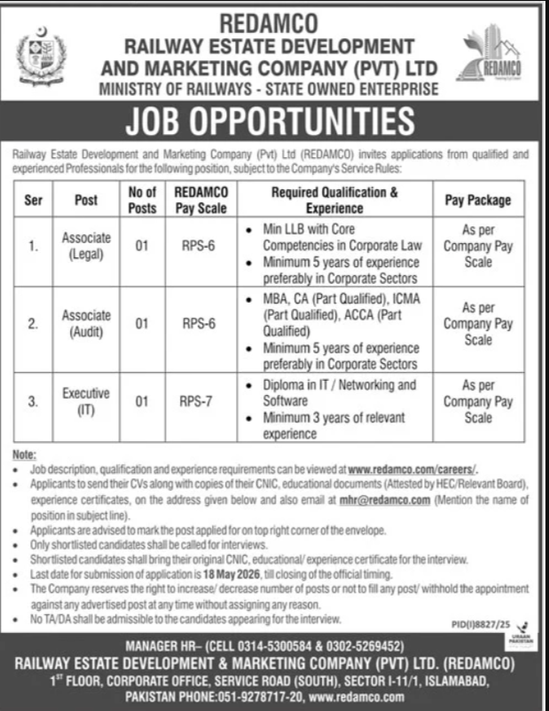 Railway Estate Development And Marketing Company Pvt Ltd Jobs 2026