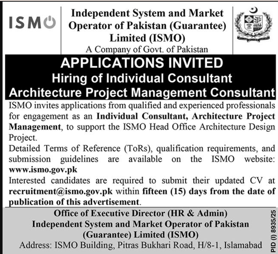 Independent System And Market Operator Of Pakistan Jobs 2026