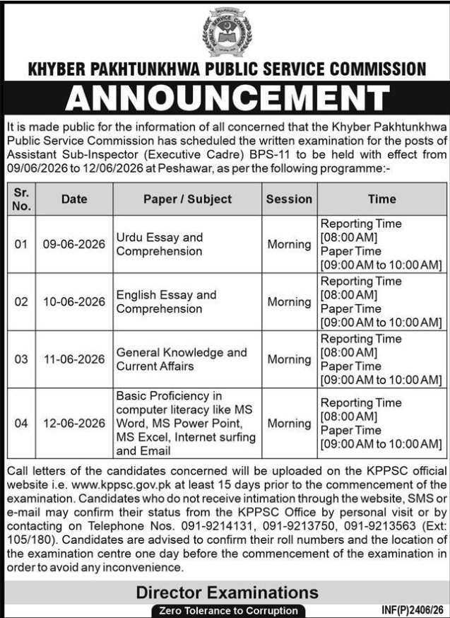 Khyber Pakhtunkhwa Public Service Commission KPPSC Jobs 2026