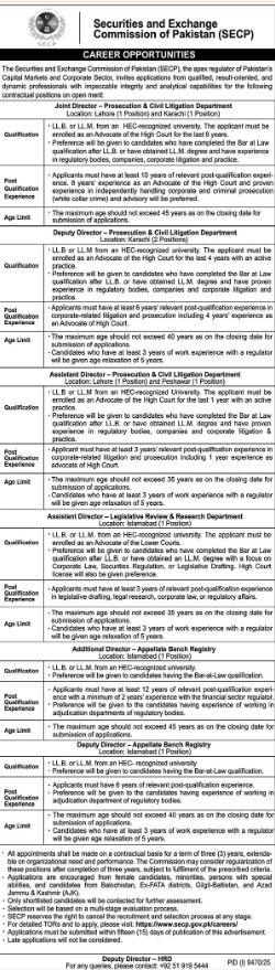 Securities And Exchange Commission Of Pakistan SECP Jobs 2026